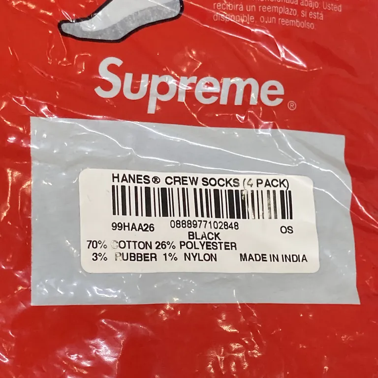 Strumpor (Svart) från Supreme - Bild av äkthetsbevis