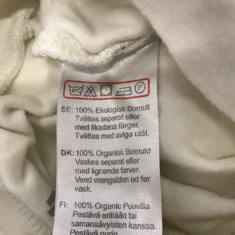 Byxor (Vit) från Mini Mys Bomull - Materialetikett