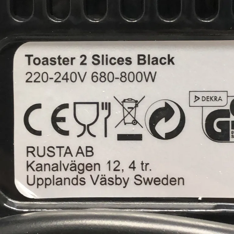 Brödrost (Svart) från Rusta - Varumärke
