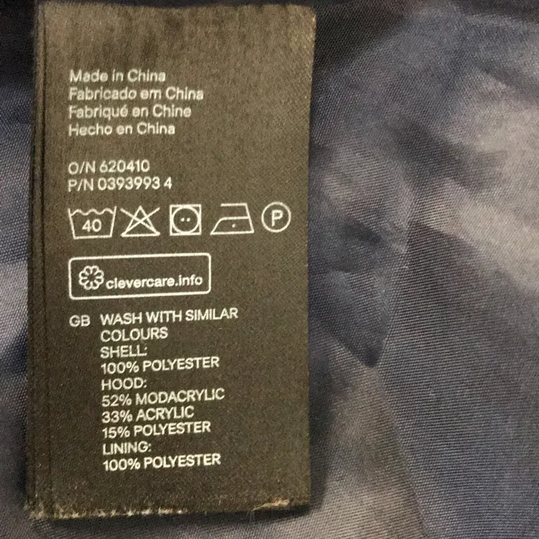 Jacka (Blå) från H&M Mama Polyester - Materialetikett