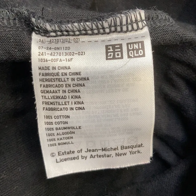 T-shirt (Svart) från Jean-Michel Basquiat Bomull - Materialetikett