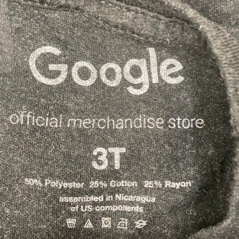 T-shirt (Grå, Flerfärgad) från Google Polyester, Bomull, Viskos - Materialetikett