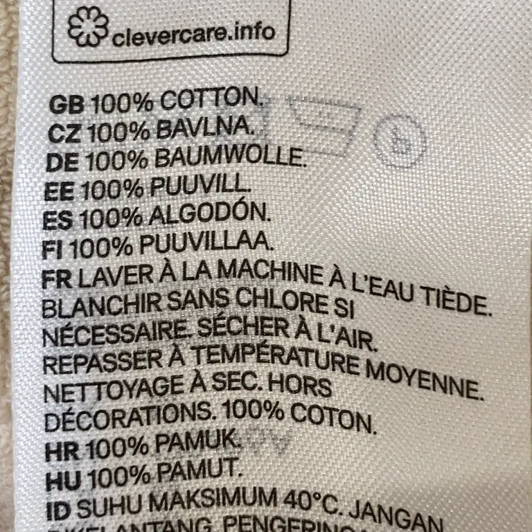 Pyjamas (Beige) från H&M Bomull - Materialetikett