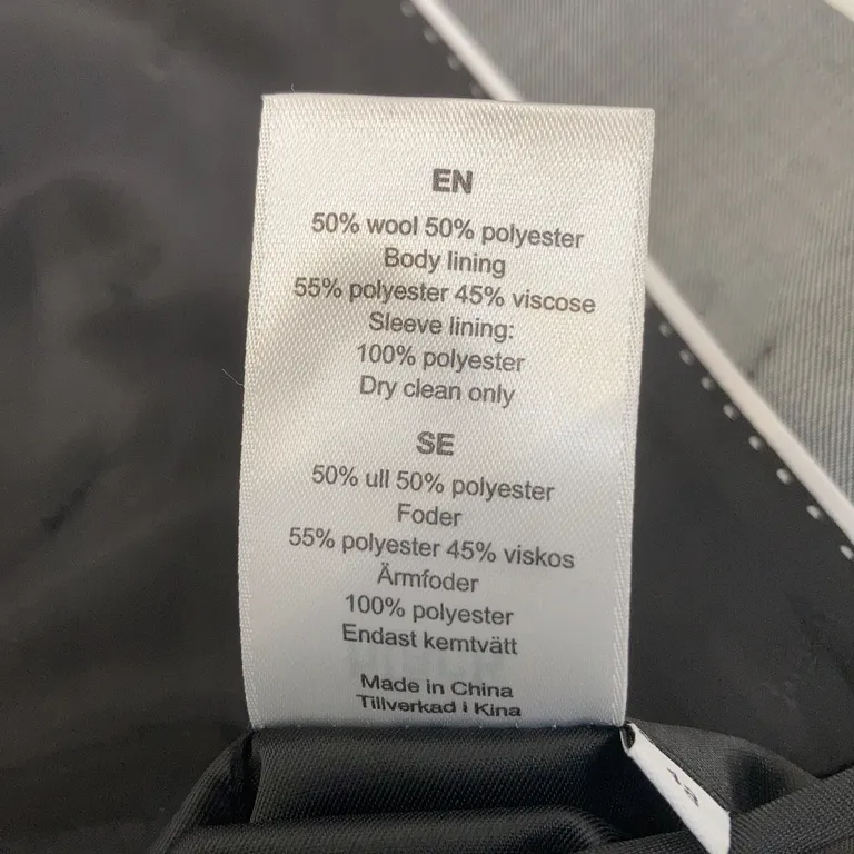 Kavaj (Grå) från Bläck Polyester, Ull, Viskos - Materialetikett