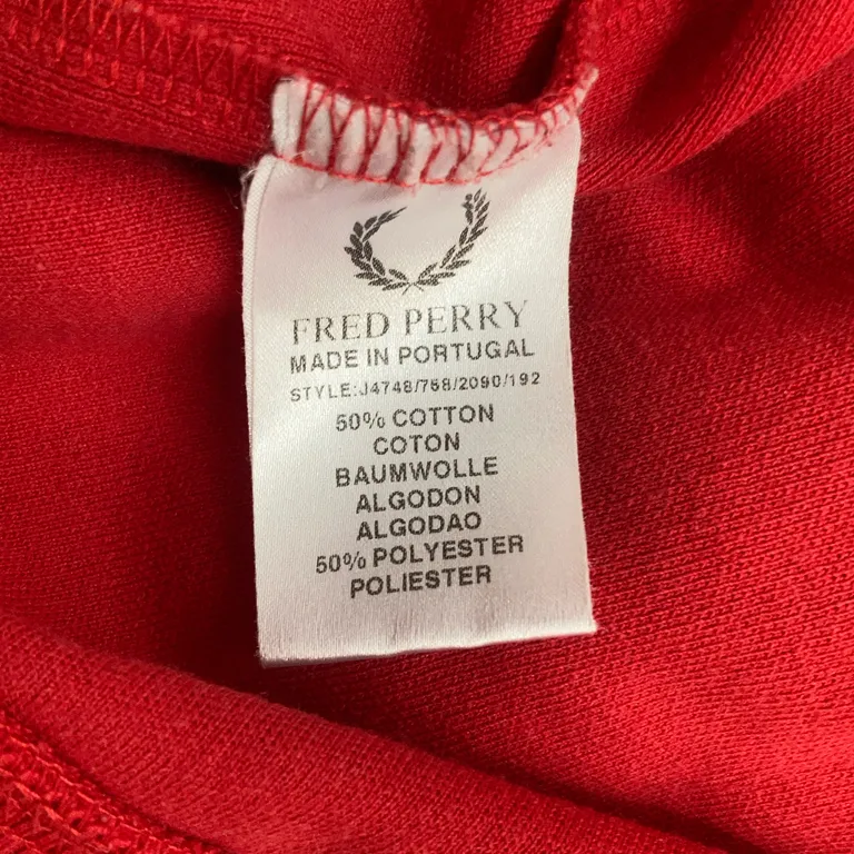 Träningsjacka (Röd) från Fred Perry Bomull, Polyester - Materialetikett