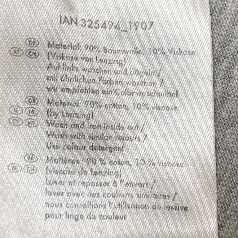 T-shirt (Grå) från Livergy Viskos, Bomull - Materialetikett