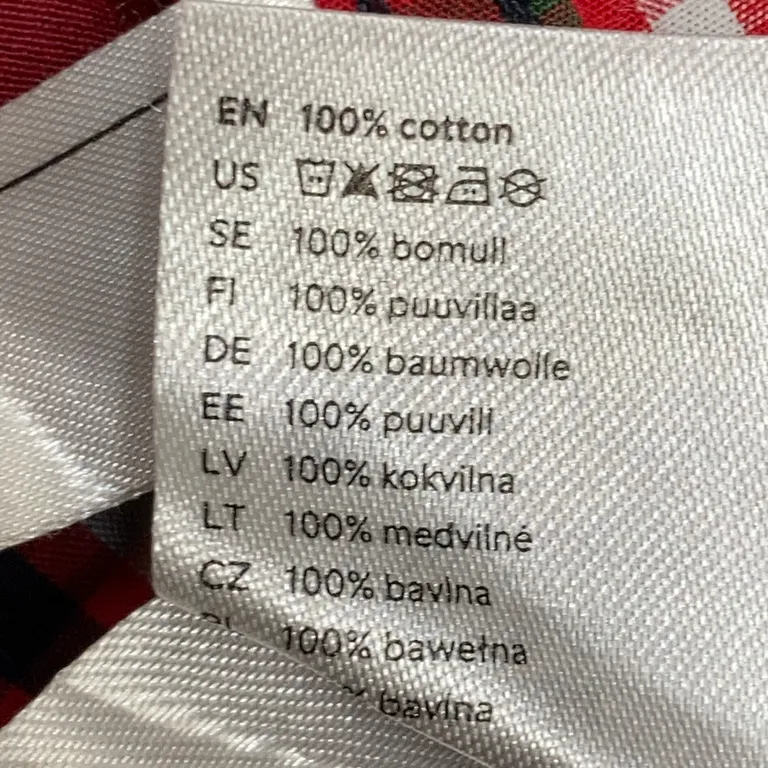 Skjorta (Röd) från Lindex Kids Bomull - Materialetikett