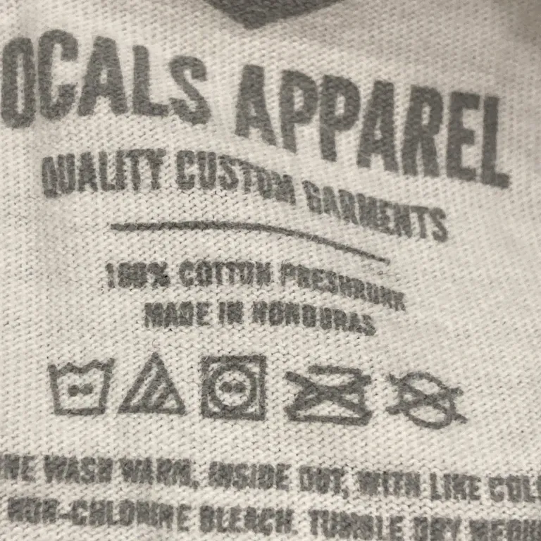 Långärmad t-shirt (Vit, Svart) från Locals Apparel Bomull - Materialetikett