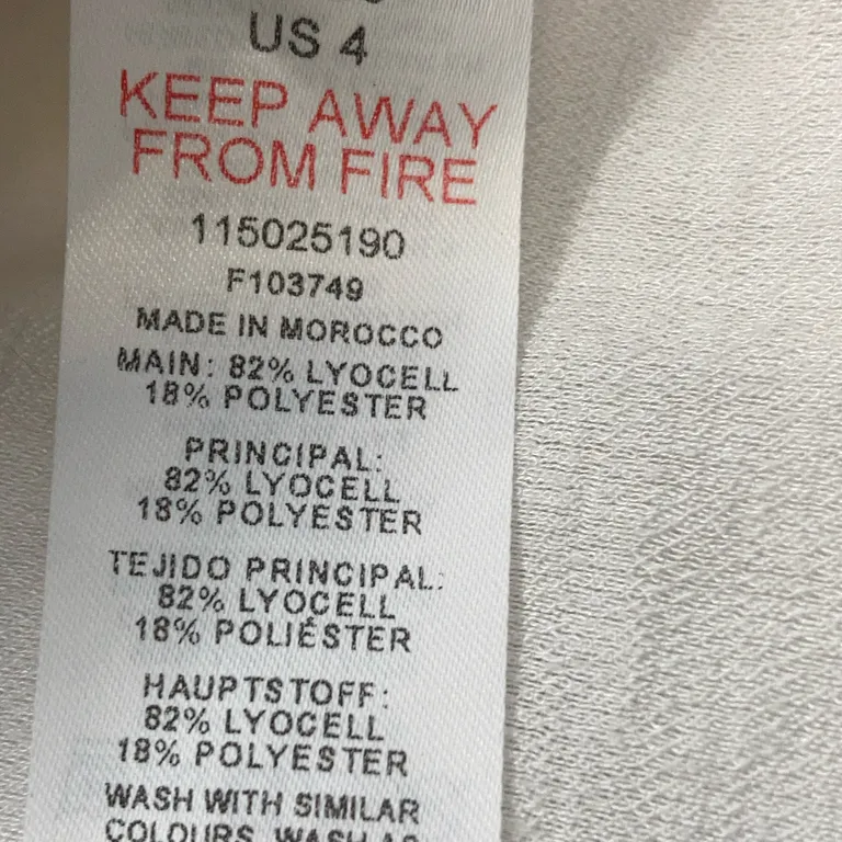 Crop top (Vit) från Topshop Lyocell, Polyester - Materialetikett