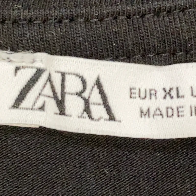 Crop top (Noir) de Zara Coton, Élasthane - Marque
