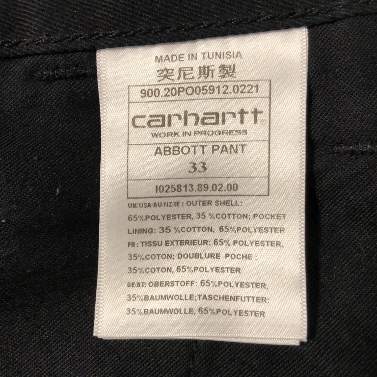 Byxor (Abbott Pant) från Carhartt WIP Polyester, Bomull - Materialetikett