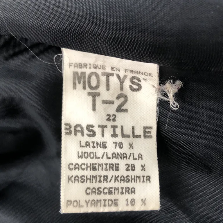 Manteau (Noir, Multicolore) de Motys Collection Cachemire, Polyamide, Laine - Étiquette du matériau