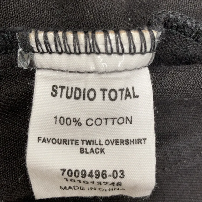 Överskjorta (Svart) från Studio Total Bomull - Materialetikett