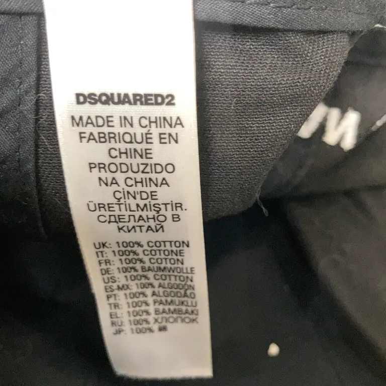 Keps (Svart) från Dsquared2 Bomull - Materialetikett