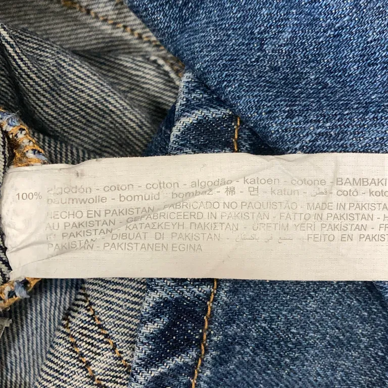 Jeanskjol (Blå) från Zara Bomull - Materialetikett