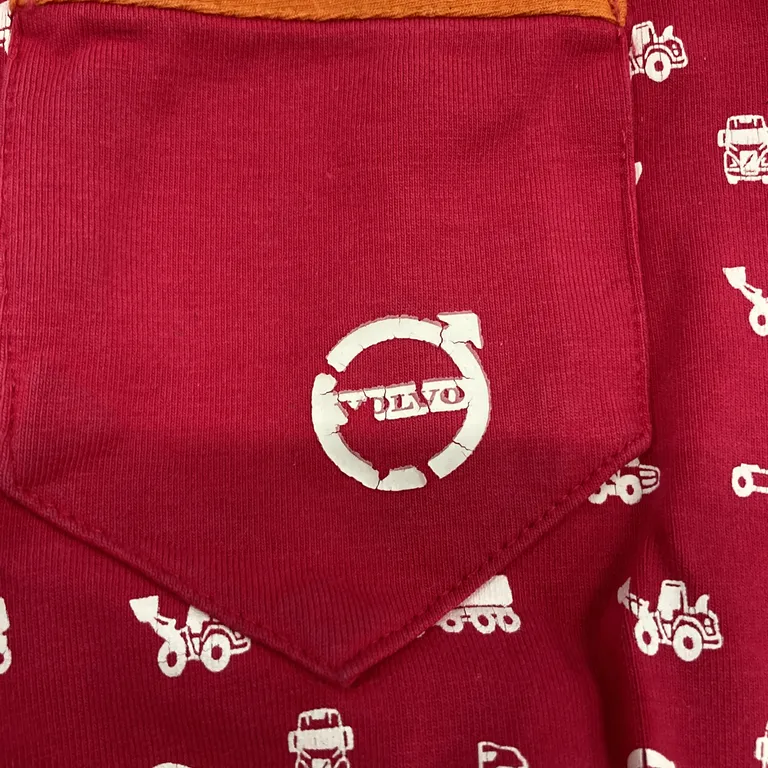 T-shirt (Rosa) från Volvo Ekologisk bomull, Elastan - Slitet - Tryck