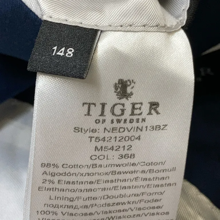 Kostym (Blå) från Tiger of Sweden Bomull, Elastan, Viskos - Materialetikett