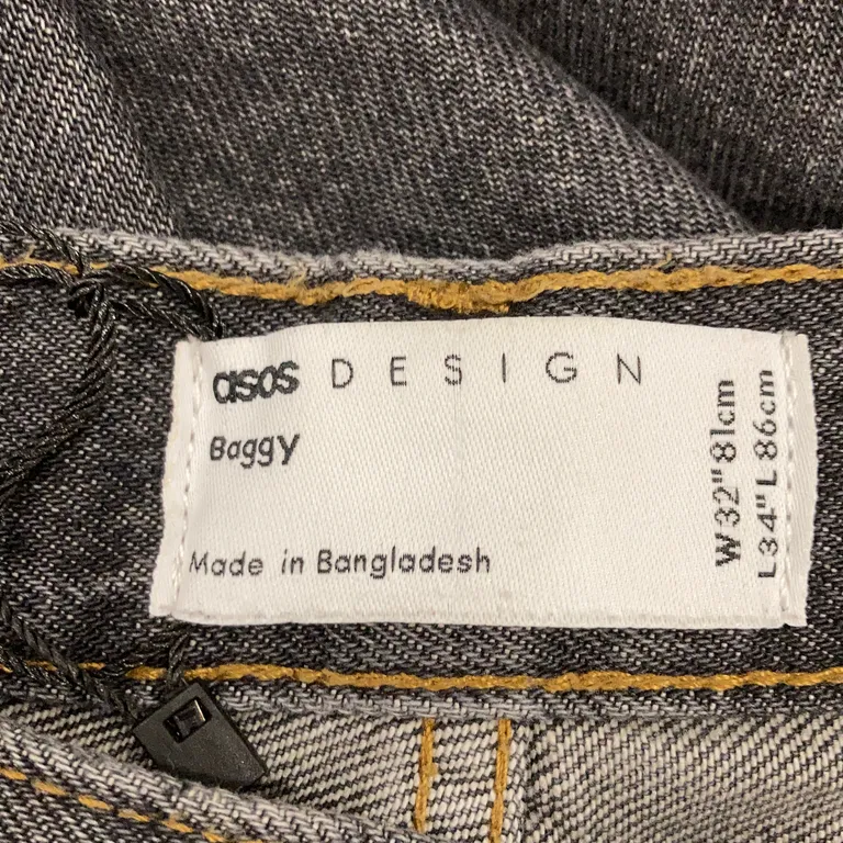 Jeans (Gris) de ASOS Design Coton - Marque