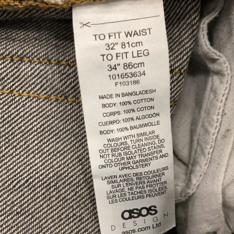 Jeans (Gris) de ASOS Design Coton - Étiquette du matériau