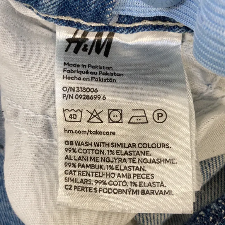 Jeans (Blå) från H&M Bomull, Elastan - Materialetikett