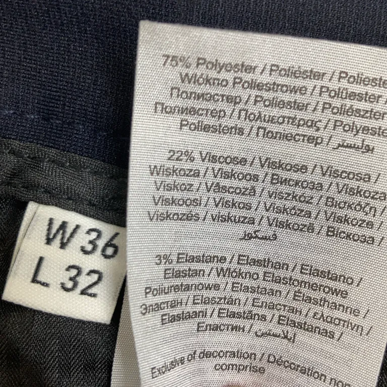 Chinos (Blå) från By Tee Shoppen Elastan, Polyester, Viskos - Materialetikett