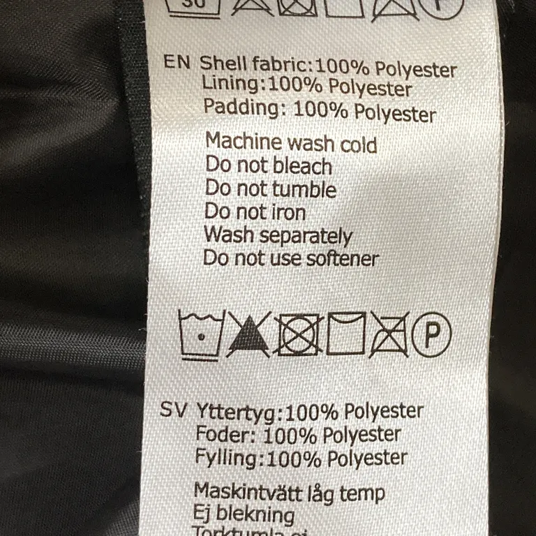 Anorak (Lila, Vit) från CLWR Polyester - Materialetikett