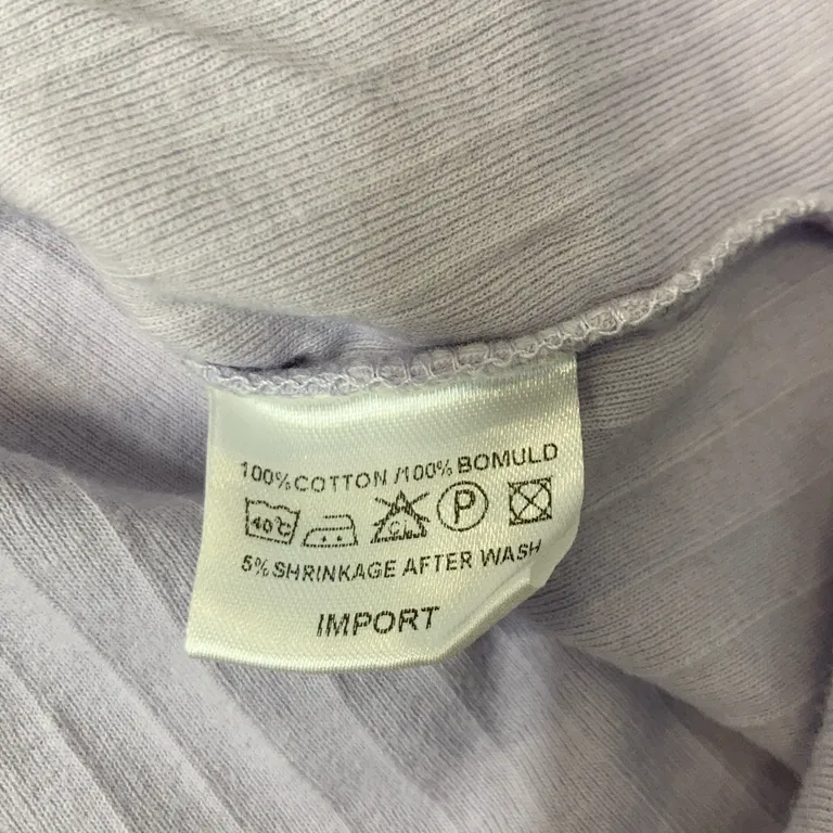 Långärmad t-shirt (Lila) från Fast Bomull - Materialetikett