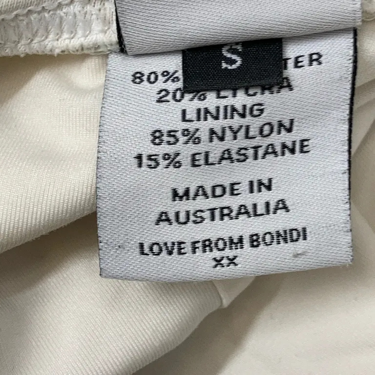 Baddräkt (Vit) från Bondi Bather Nylon, Elastan - Materialetikett
