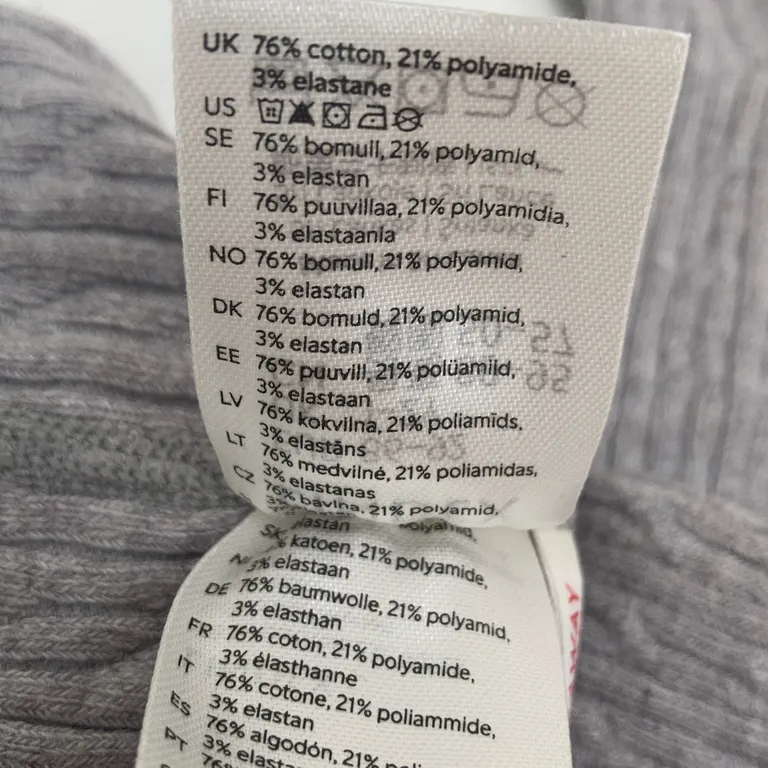 Strumpbyxor (Grå) från Lindex Bomull, Polyamid, Elastan - Materialetikett