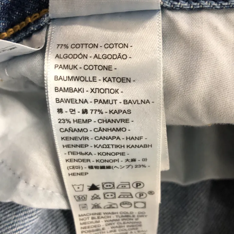 Jeans (High Loose) från Levi Strauss & Co Bomull, Hampa - Materialetikett
