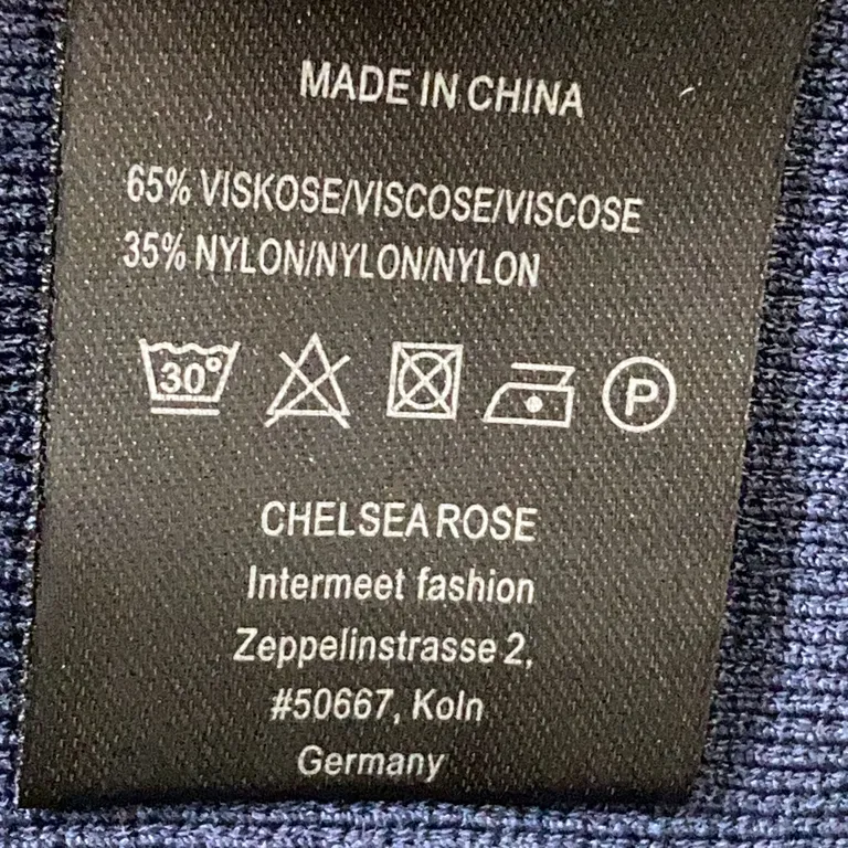 Tröja (Blå) från Chelsea Rose NYC Viskos, Nylon - Materialetikett