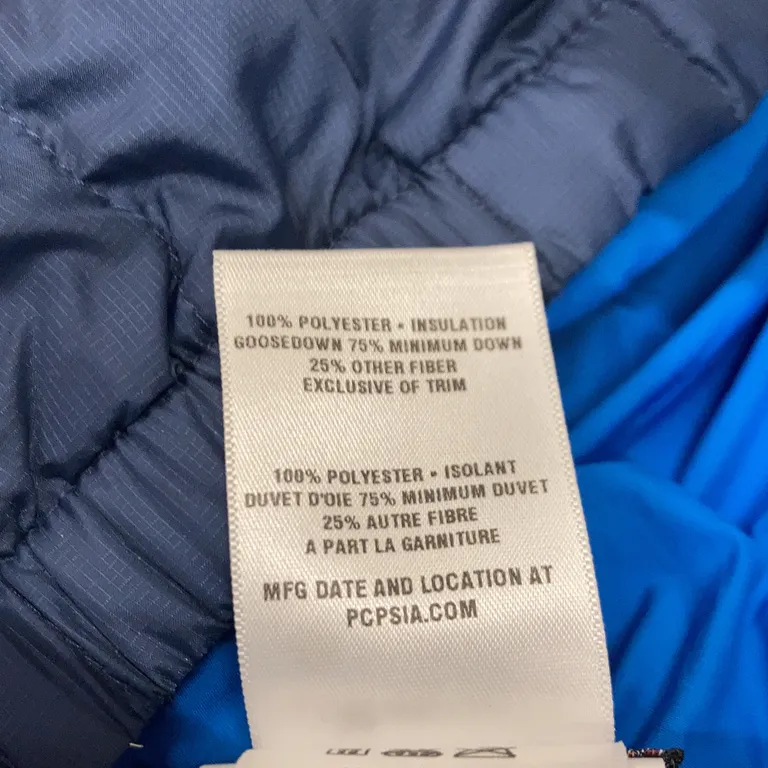 Sovpåse (Blå) från Patagonia Polyester, Dun - Materialetikett