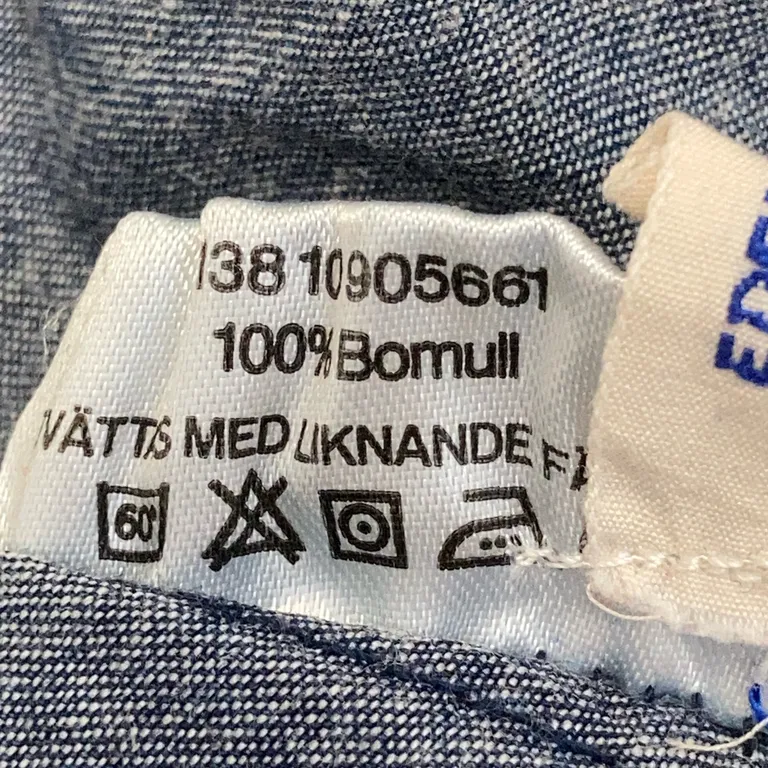 Klänning (Blå) från Åhléns Bomull - Materialetikett