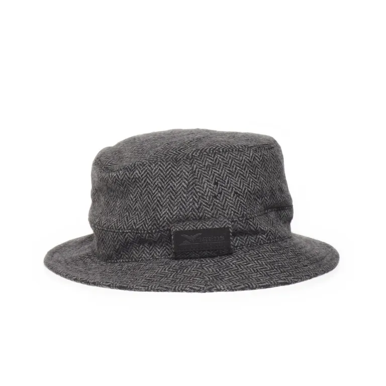 Buckethatt (Svart, Grå) från Wigéns Ull, Polyester - Vinkel 2