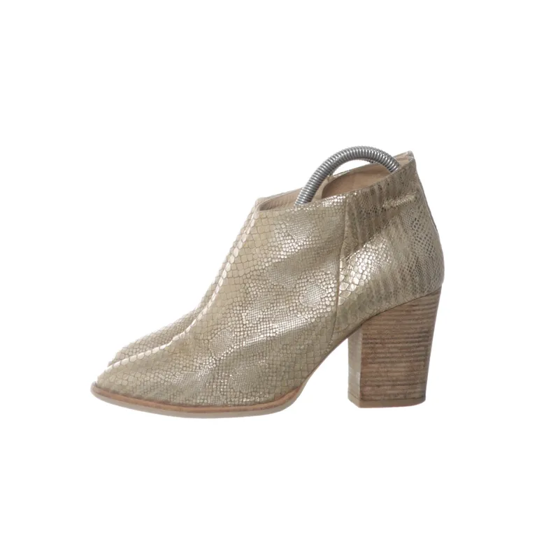 Bottes à talons (Beige, Or) de Zinda - Angle 3