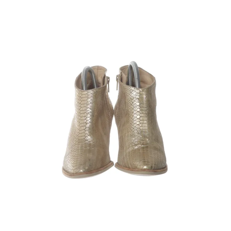 Bottes à talons (Beige, Or) de Zinda - Angle 2