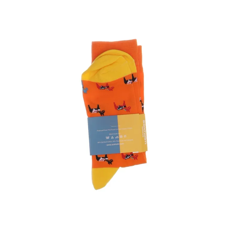 Strumpor (Orange, Flerfärgad) från Søholm - Vinkel 2