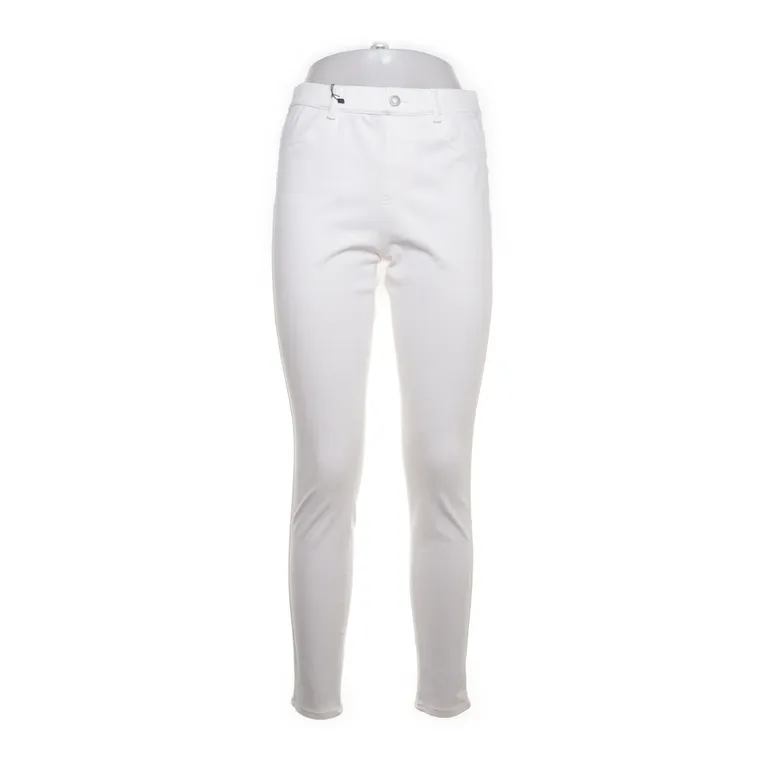 Pantalon (Blanc) de Uniqlo Coton, Élasthane, Polyester