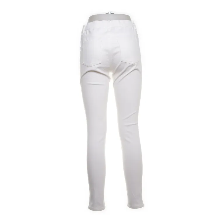 Pantalon (Blanc) de Uniqlo Coton, Élasthane, Polyester - Angle 2