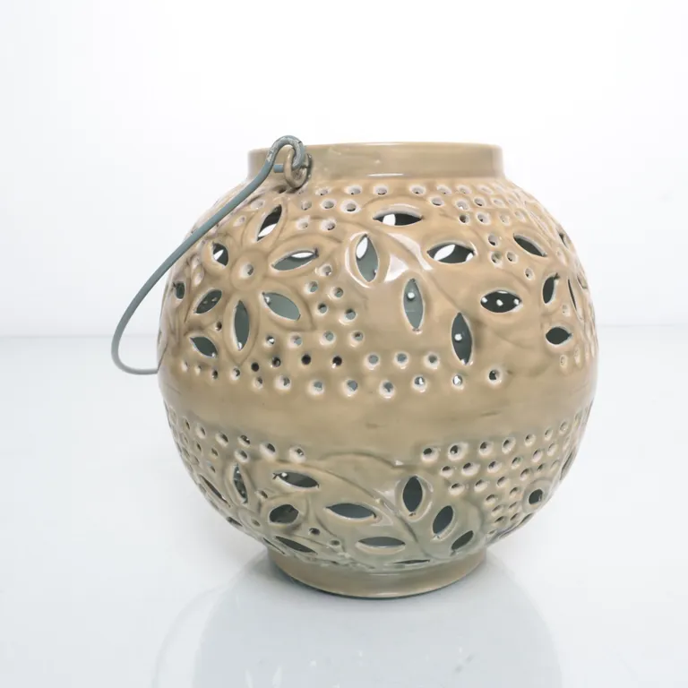 Ljuslykta (Beige, Grön) från Indiska - Vinkel 2