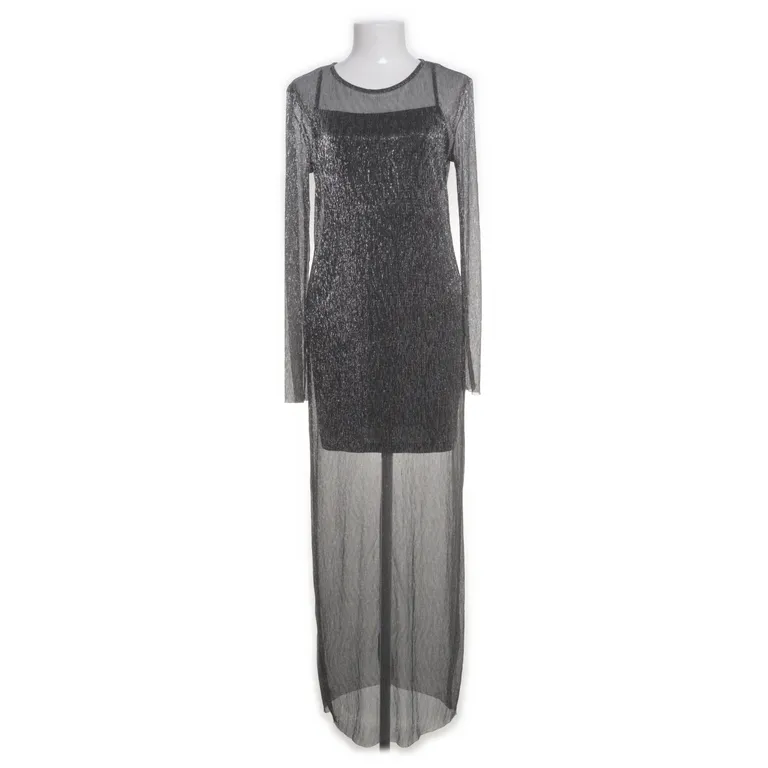 Långklänning (Silverfärgad) från Gina Tricot Metallfiber, Polyester