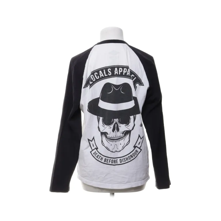 Långärmad t-shirt (Vit, Svart) från Locals Apparel Bomull - Vinkel 2