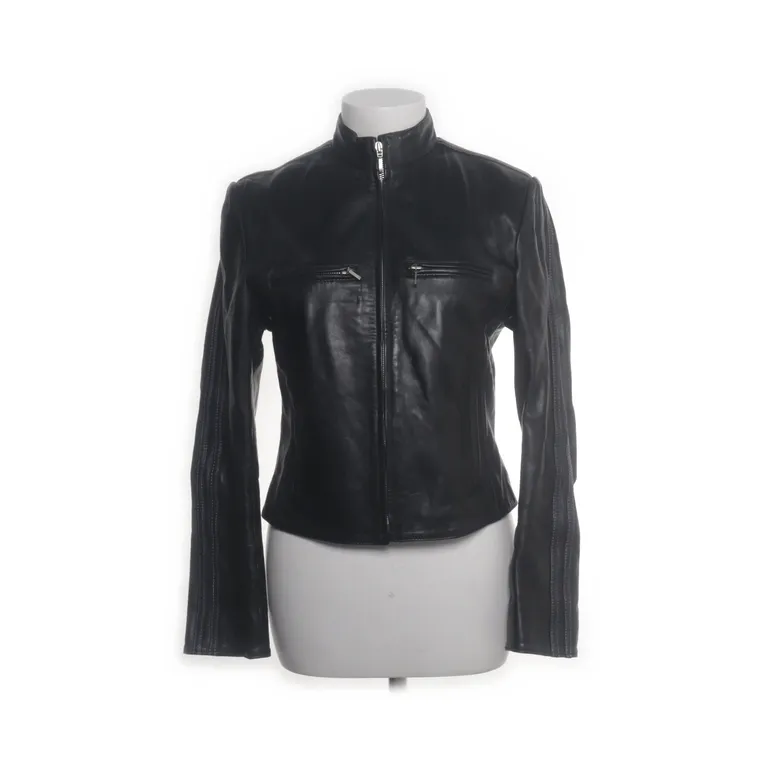 Läderjacka (Svart) från 1st Class Collection Skinn, Bomull, Viskos, Polyester
