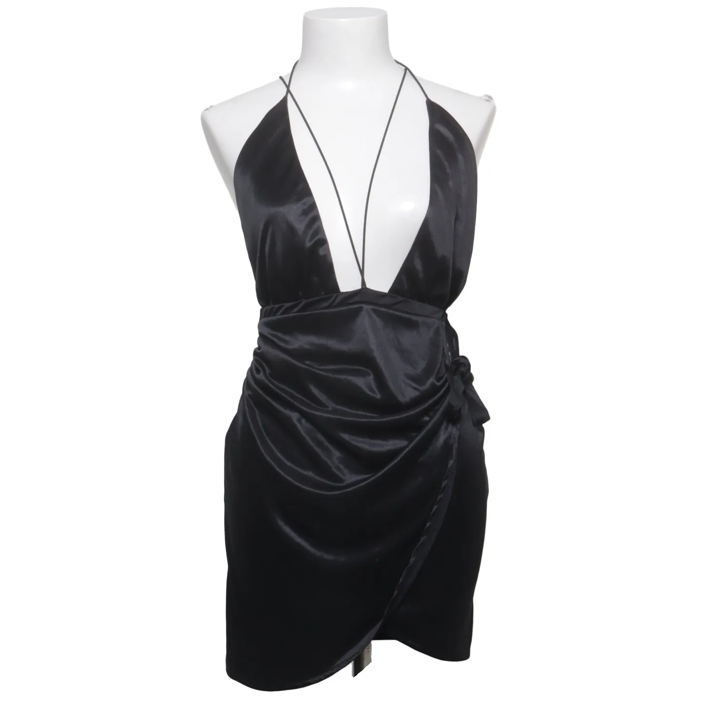 oh polly holy wrap satin dress Oh Polly Holy Wrap Satin Wrap Mini Dress in Wine