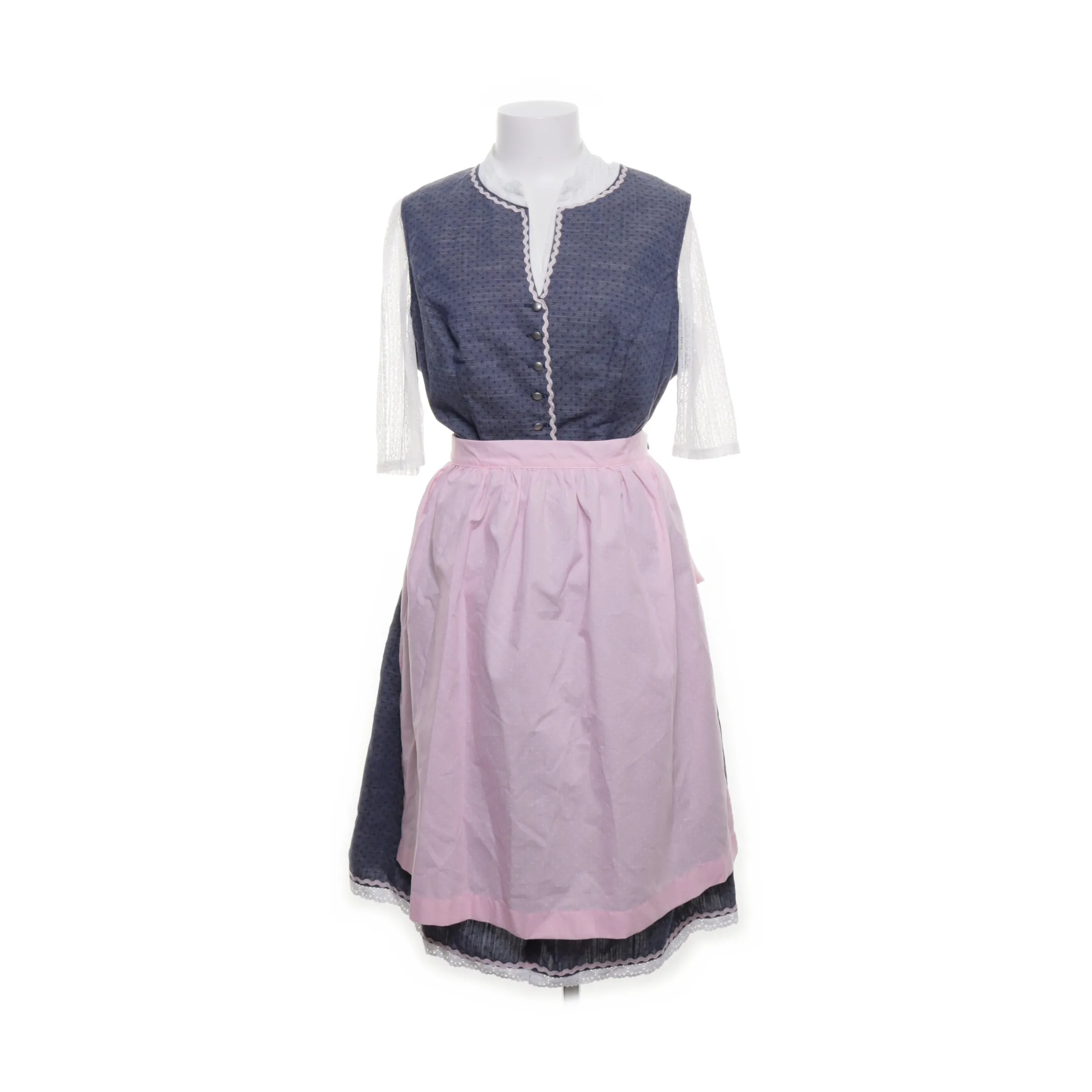 Ramona Lippert Kinderdindl Nele Rosso - Costume Tradizionale Bambina In 3 Pezzi Con Camicetta E Grembiule A Pois - Taglie 86/92 A 158/164