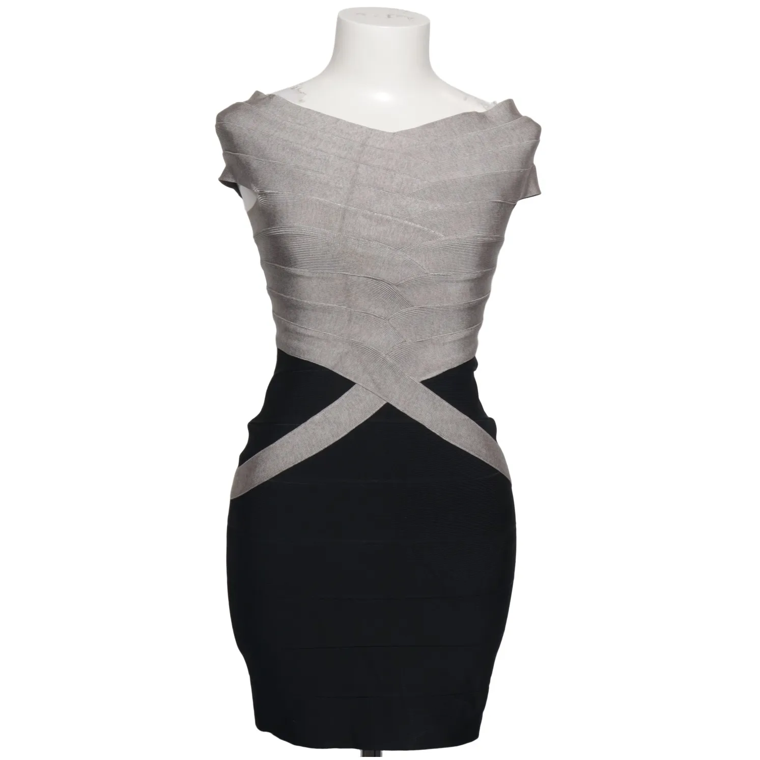 herv lger grey and black bandage dress HERVE LEGER Striped SANDRA Bandage Dress NWT Size:S~Ret:$1,695~AUTHENTIC!!!