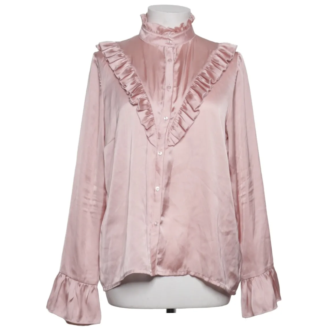 NA-KD - Ruffle Satin Shirt Bluse - WMN-INT-XS