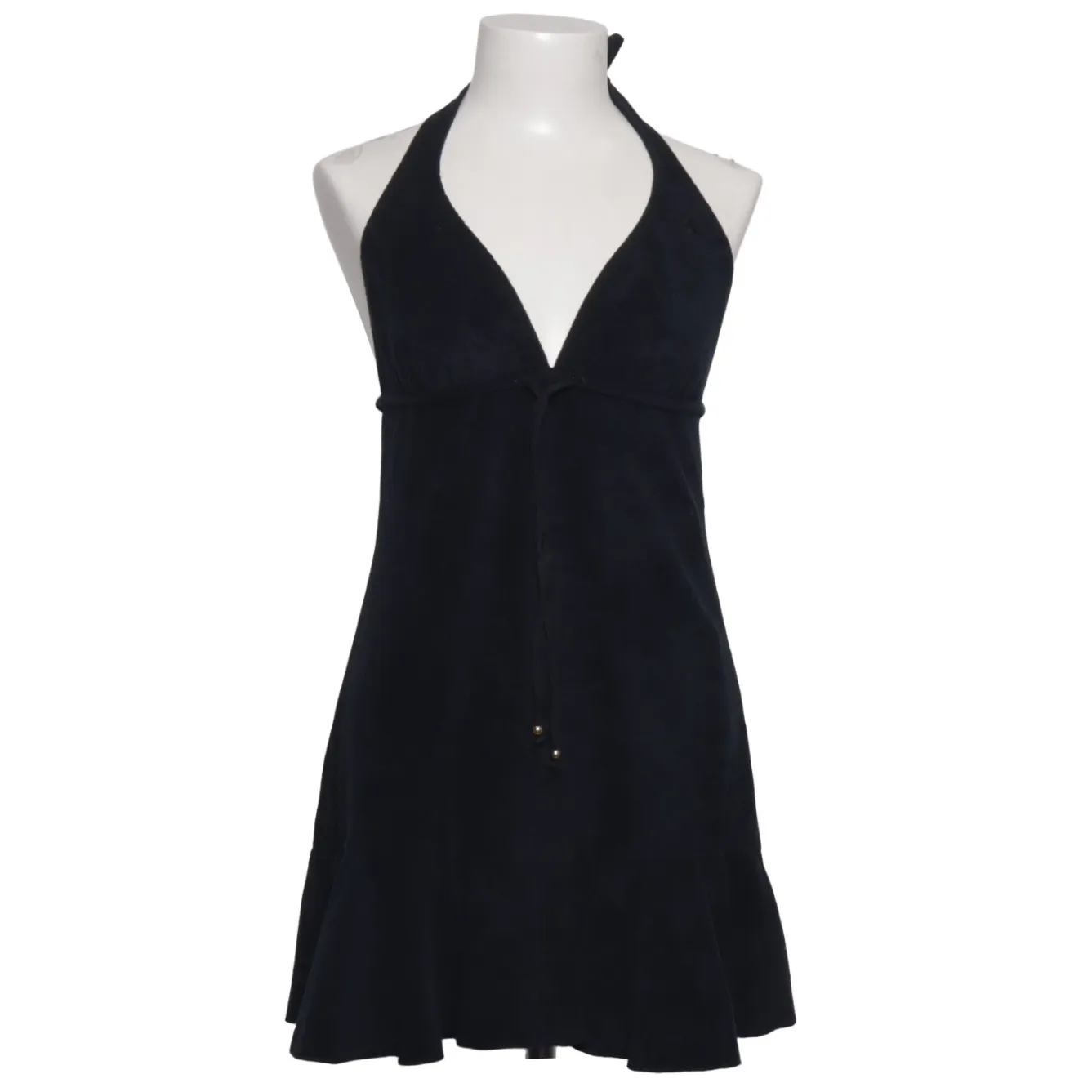 black halter open back dress Capriana Halter Low Back Mini Dress Black