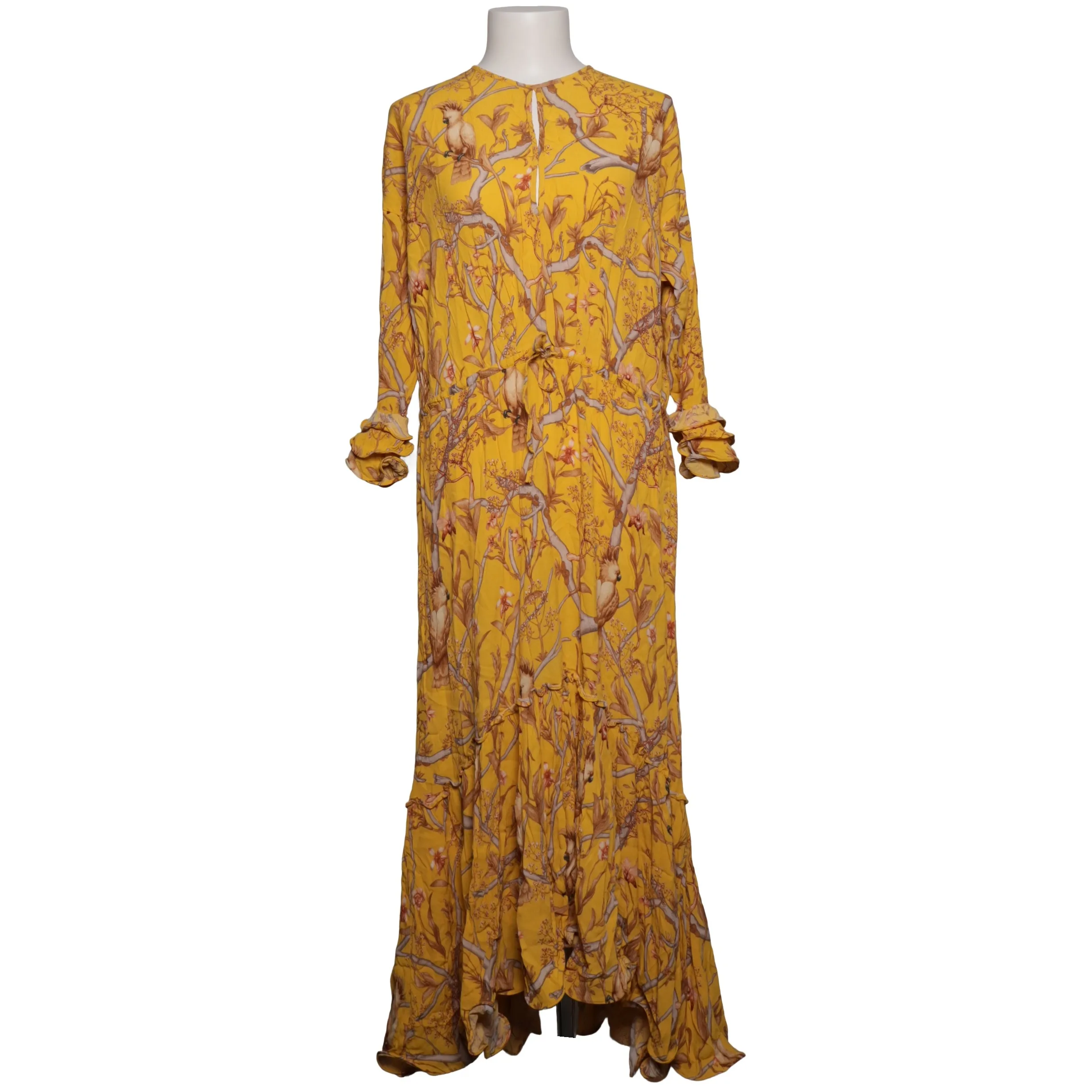 flower print long sleeve dress FARM Rio Floral Off the Shoulder Long Sleeve Maxi Dress in Black at Nordstrom, Size Medium